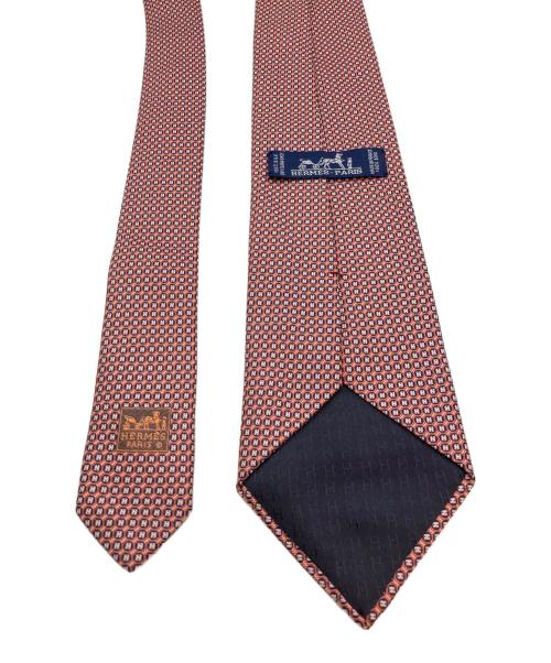 HERMES（エルメス）HERMES (エルメス) シルク100％総柄ネクタイ レッド サイズ:-の古着・服飾アイテム