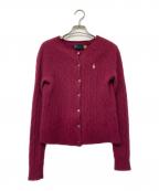 POLO RALPH LAURENポロ・ラルフローレン）の古着「21AW QRタグ CABLE CARDI-LONG SLEEVE-SWEATER」｜ボルドー