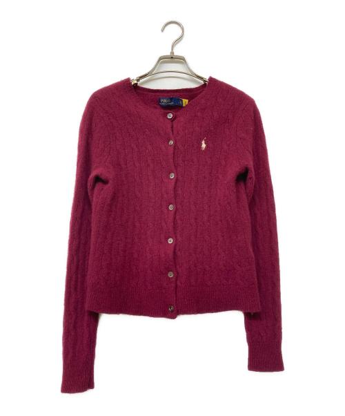 POLO RALPH LAUREN（ポロ・ラルフローレン）POLO RALPH LAUREN (ポロ・ラルフローレン) 21AW QRタグ CABLE CARDI-LONG SLEEVE-SWEATER ボルドー サイズ:Lの古着・服飾アイテム
