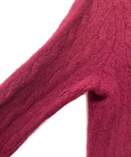 POLO RALPH LAUREN（ポロ・ラルフローレン）POLO RALPH LAUREN (ポロ・ラルフローレン) 21AW QRタグ CABLE CARDI-LONG SLEEVE-SWEATER ボルドー サイズ:Lの古着・服飾アイテム