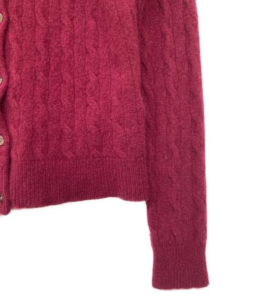 POLO RALPH LAUREN（ポロ・ラルフローレン）POLO RALPH LAUREN (ポロ・ラルフローレン) 21AW QRタグ CABLE CARDI-LONG SLEEVE-SWEATER ボルドー サイズ:Lの古着・服飾アイテム
