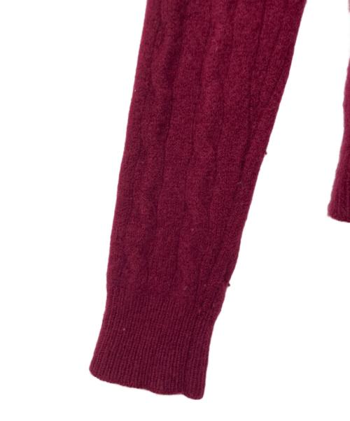 POLO RALPH LAUREN（ポロ・ラルフローレン）POLO RALPH LAUREN (ポロ・ラルフローレン) 21AW QRタグ CABLE CARDI-LONG SLEEVE-SWEATER ボルドー サイズ:Lの古着・服飾アイテム