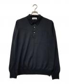 GRAN SASSOグランサッソ）の古着「ニットポロシャツ」｜ブラック