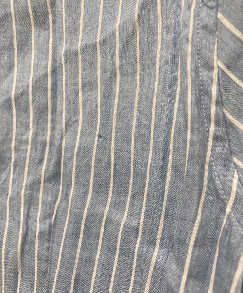 GALLIANO（ガリアーノ）GALLIANO (ガリアーノ) リネンブレンドカッタウェイカラーストライプシャツ スカイブルー サイズ:SIZE 39の古着・服飾アイテム