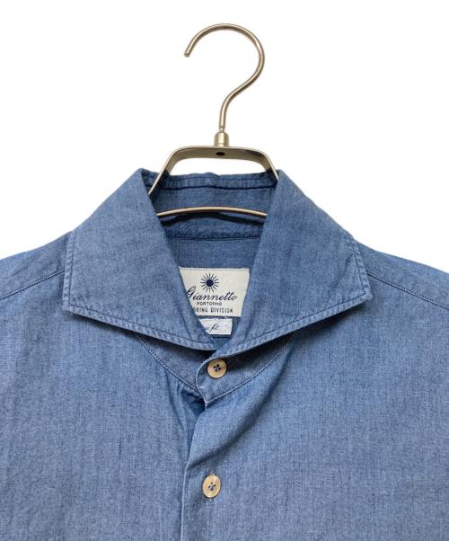 giannetto（ジャンネット）giannetto (ジャンネット) カッタウェイカラーシャツ ブルー サイズ:15 1/2の古着・服飾アイテム