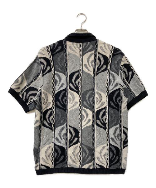 SUPREME（シュプリーム）SUPREME (シュプリーム) 22SS Abstract Textured Zip Up Polo ベージュ×ブラック サイズ:Mの古着・服飾アイテム