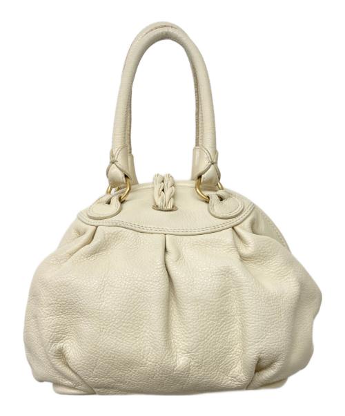 MORABITO（モラビト）MORABITO (モラビト) NINA レザーハンドバッグ ホワイトの古着・服飾アイテム