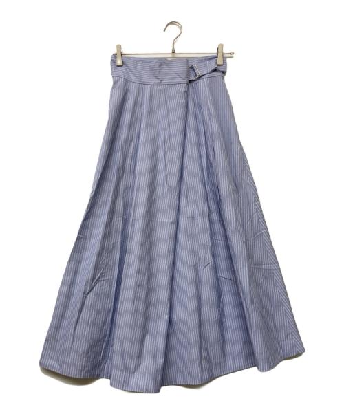 ATON（エイトン）ATON (エイトン) ギザコットン ストライプスカート ブルー サイズ:size1の古着・服飾アイテム