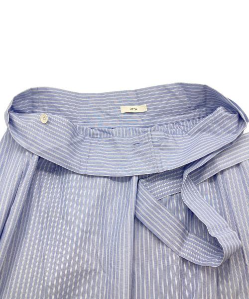 ATON（エイトン）ATON (エイトン) ギザコットン ストライプスカート ブルー サイズ:size1の古着・服飾アイテム