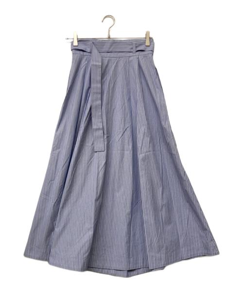 ATON（エイトン）ATON (エイトン) ギザコットン ストライプスカート ブルー サイズ:size1の古着・服飾アイテム