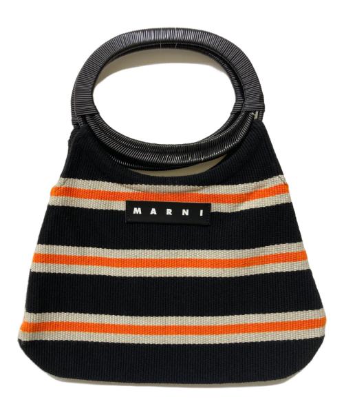MARNI（マルニ）MARNI (マルニ) MARKET BOAT BAG ブラック×オレンジの古着・服飾アイテム