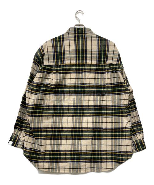 Graphpaper（グラフペーパー）Graphpaper (グラフペーパー) Re: 名古屋限定 SIDOGRAS Cotton Flannel Oversized Regular Shirt ベージュ×グリーン サイズ:1 未使用品の古着・服飾アイテム
