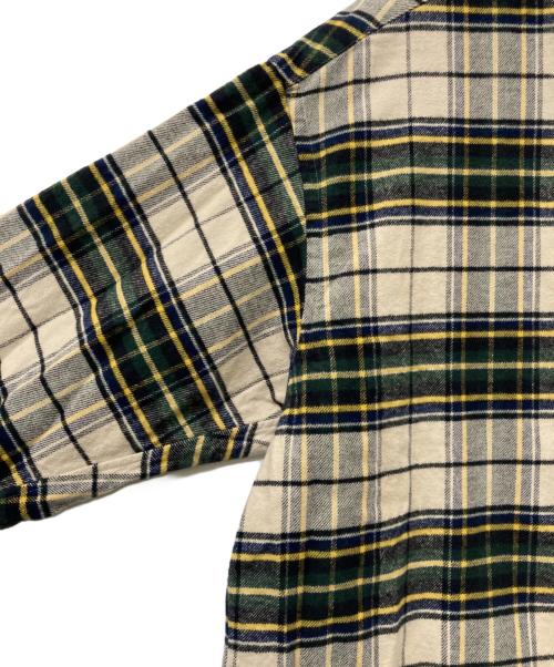 Graphpaper（グラフペーパー）Graphpaper (グラフペーパー) Re: 名古屋限定 SIDOGRAS Cotton Flannel Oversized Regular Shirt ベージュ×グリーン サイズ:1 未使用品の古着・服飾アイテム