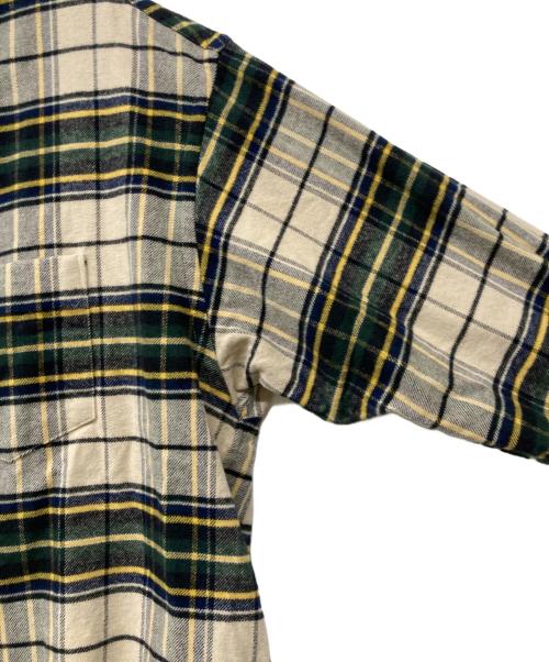 Graphpaper（グラフペーパー）Graphpaper (グラフペーパー) Re: 名古屋限定 SIDOGRAS Cotton Flannel Oversized Regular Shirt ベージュ×グリーン サイズ:1 未使用品の古着・服飾アイテム