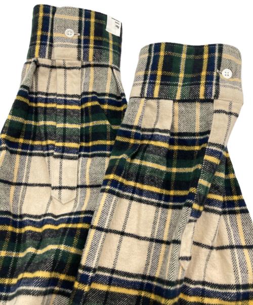 Graphpaper（グラフペーパー）Graphpaper (グラフペーパー) Re: 名古屋限定 SIDOGRAS Cotton Flannel Oversized Regular Shirt ベージュ×グリーン サイズ:1 未使用品の古着・服飾アイテム