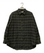 Graphpaperグラフペーパー）の古着「Re: 名古屋限定 SIDOGRAS Cotton Flannel Oversized Regular Shirt」｜ブラック×グリーン