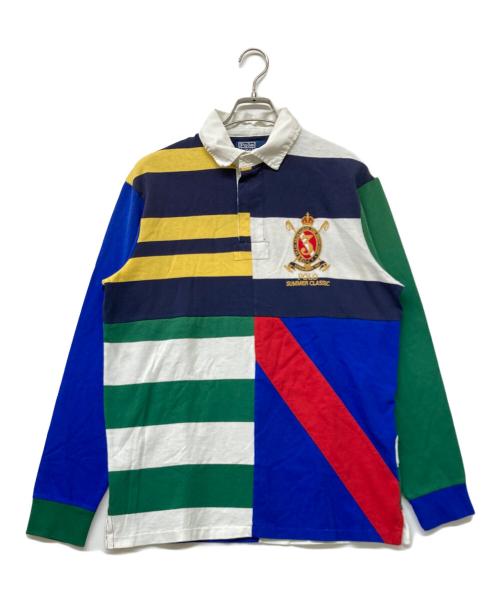 POLO RALPH LAUREN（ポロ・ラルフローレン）POLO RALPH LAUREN QRタグ Classic Fit Patchwork Jersey Rugby Shirt(クラシック フィット パッチワーク ジャージー ラグビー シャツ) マルチカラー サイズ:Mの古着・服飾アイテム
