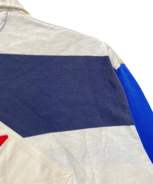 POLO RALPH LAUREN（ポロ・ラルフローレン）POLO RALPH LAUREN QRタグ Classic Fit Patchwork Jersey Rugby Shirt(クラシック フィット パッチワーク ジャージー ラグビー シャツ) マルチカラー サイズ:Mの古着・服飾アイテム