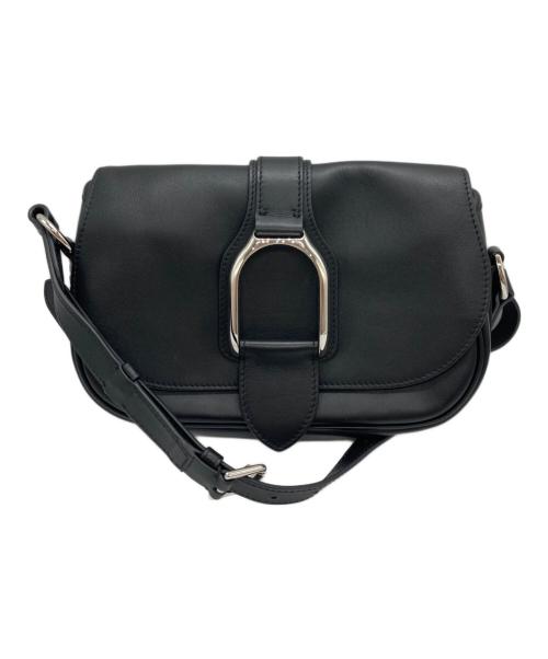 POLO RALPH LAUREN（ポロ・ラルフローレン）POLO RALPH LAUREN (ポロ・ラルフローレン) ウェリントンカーフスキンショルダーバッグ ブラック サイズ:-の古着・服飾アイテム