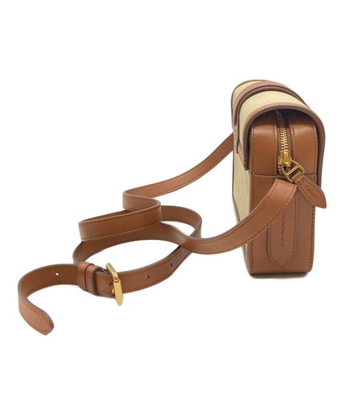 POLO RALPH LAUREN（ポロ・ラルフローレン）POLO RALPH LAUREN (ポロ・ラルフローレン) ウェリントンキャンバスクロスボディバッグ ベージュ×ブラウン サイズ:-の古着・服飾アイテム