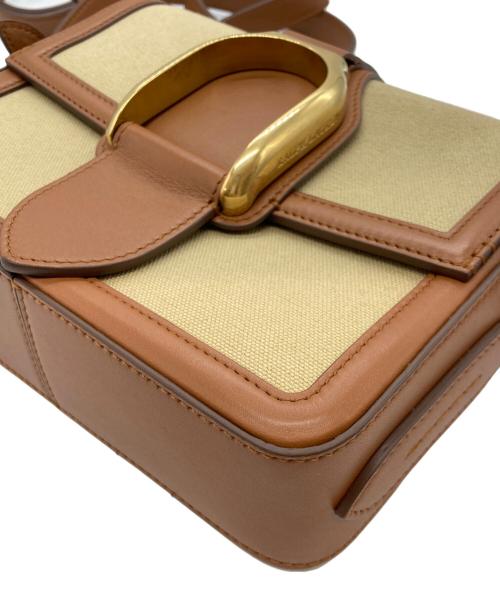 POLO RALPH LAUREN（ポロ・ラルフローレン）POLO RALPH LAUREN (ポロ・ラルフローレン) ウェリントンキャンバスクロスボディバッグ ベージュ×ブラウン サイズ:-の古着・服飾アイテム