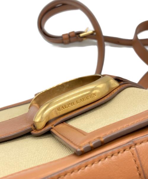 POLO RALPH LAUREN（ポロ・ラルフローレン）POLO RALPH LAUREN (ポロ・ラルフローレン) ウェリントンキャンバスクロスボディバッグ ベージュ×ブラウン サイズ:-の古着・服飾アイテム