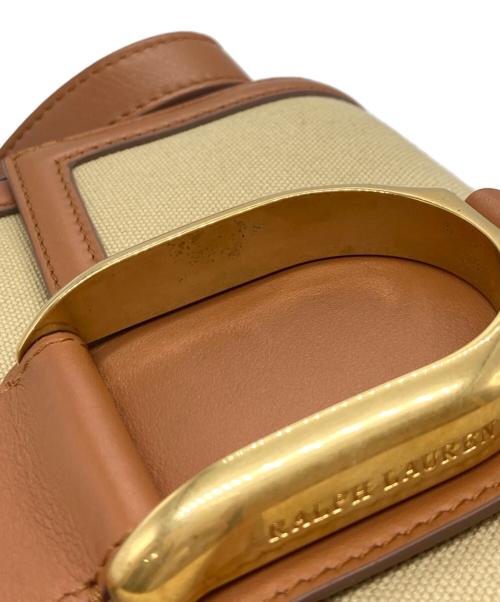 POLO RALPH LAUREN（ポロ・ラルフローレン）POLO RALPH LAUREN (ポロ・ラルフローレン) ウェリントンキャンバスクロスボディバッグ ベージュ×ブラウン サイズ:-の古着・服飾アイテム