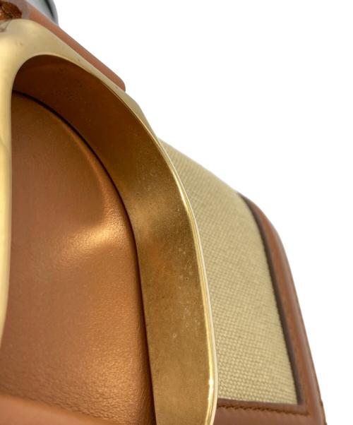 POLO RALPH LAUREN（ポロ・ラルフローレン）POLO RALPH LAUREN (ポロ・ラルフローレン) ウェリントンキャンバスクロスボディバッグ ベージュ×ブラウン サイズ:-の古着・服飾アイテム