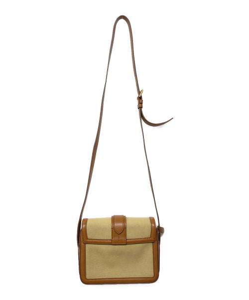 POLO RALPH LAUREN（ポロ・ラルフローレン）POLO RALPH LAUREN (ポロ・ラルフローレン) ウェリントンキャンバスクロスボディバッグ ベージュ×ブラウン サイズ:-の古着・服飾アイテム