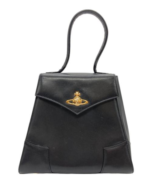 Vivienne Westwood（ヴィヴィアンウエストウッド）Vivienne Westwood (ヴィヴィアンウエストウッド) オーブレザーハンドバッグ ブラックの古着・服飾アイテム