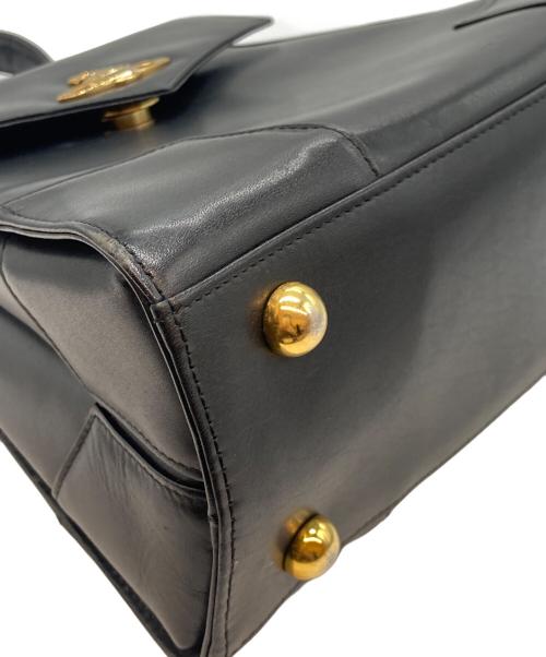 Vivienne Westwood（ヴィヴィアンウエストウッド）Vivienne Westwood (ヴィヴィアンウエストウッド) オーブレザーハンドバッグ ブラックの古着・服飾アイテム