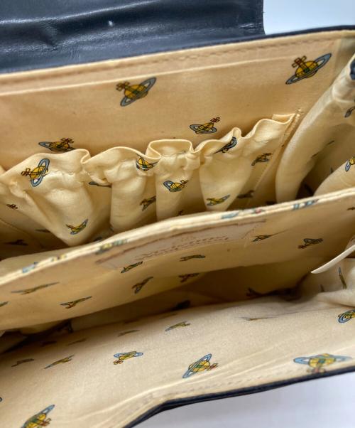 Vivienne Westwood（ヴィヴィアンウエストウッド）Vivienne Westwood (ヴィヴィアンウエストウッド) オーブレザーハンドバッグ ブラックの古着・服飾アイテム