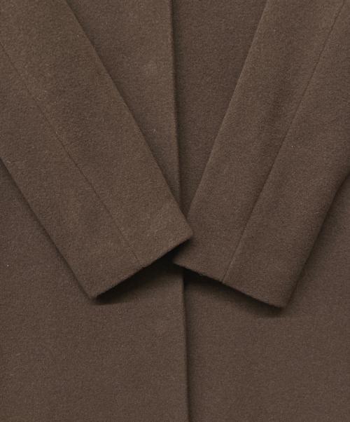 UNITED ARROWS（ユナイテッドアローズ）UNITED ARROWS (ユナイテッドアローズ) ノーカラーベルラインコート ブラウン サイズ:34の古着・服飾アイテム