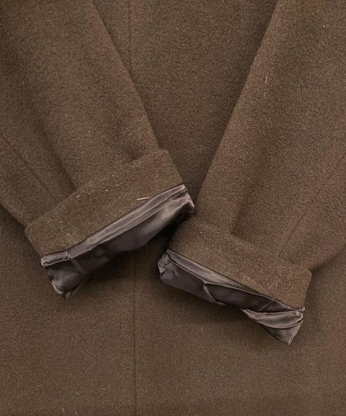 UNITED ARROWS（ユナイテッドアローズ）UNITED ARROWS (ユナイテッドアローズ) ノーカラーベルラインコート ブラウン サイズ:34の古着・服飾アイテム