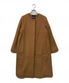 SHIPSシップス）の古着「MANTECOノーカラーコート」｜ブラウン