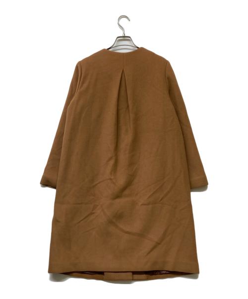 SHIPS（シップス）SHIPS (シップス) MANTECOノーカラーコート ブラウン サイズ:36の古着・服飾アイテム