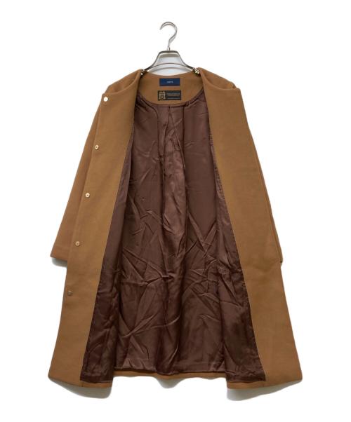SHIPS（シップス）SHIPS (シップス) MANTECOノーカラーコート ブラウン サイズ:36の古着・服飾アイテム