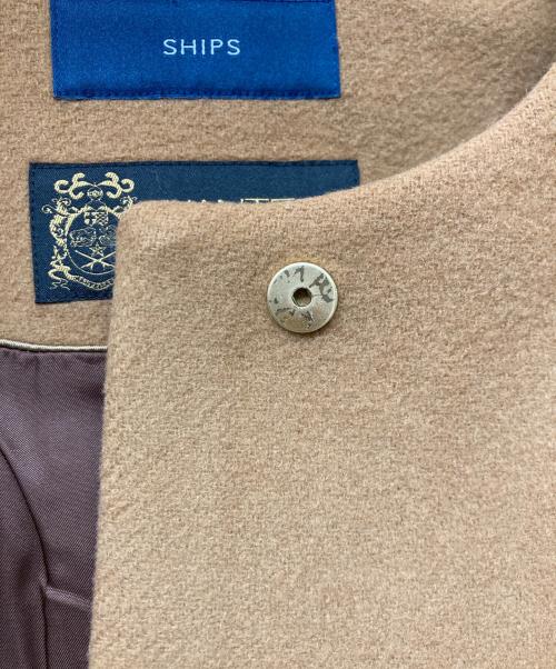 SHIPS（シップス）SHIPS (シップス) MANTECOノーカラーコート ブラウン サイズ:36の古着・服飾アイテム