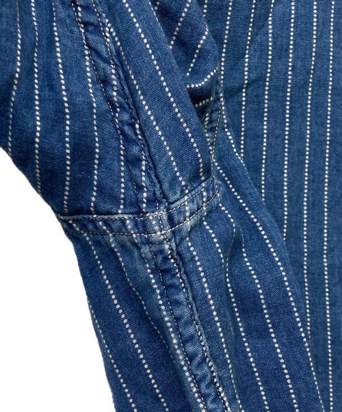 RRL（ダブルアールエル）RRL (ダブルアールエル) ストライプシャツ ブルー サイズ:Sの古着・服飾アイテム