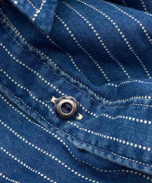 RRL（ダブルアールエル）RRL (ダブルアールエル) ストライプシャツ ブルー サイズ:Sの古着・服飾アイテム