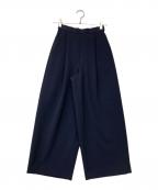 ENFOLDエンフォルド）の古着「ダブルクロス1 ゴムタックトラウザー」｜ネイビー