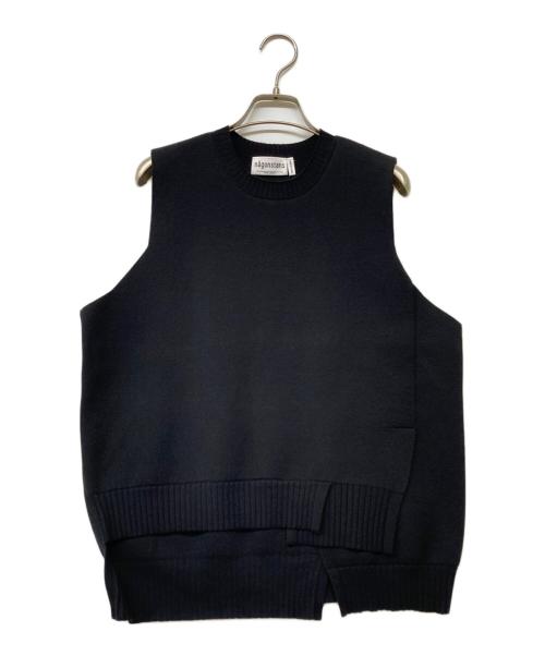 nagonstans（ナゴンスタンス）nagonstans (ナゴンスタンス) CASHMERE BLEND CREWNECK VEST ブラック サイズ:Mの古着・服飾アイテム
