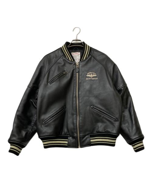 AVIREX（アヴィレックス）AVIREX (アヴィレックス) American Classics カウハイドレザージャケット ブラック サイズ:Mの古着・服飾アイテム