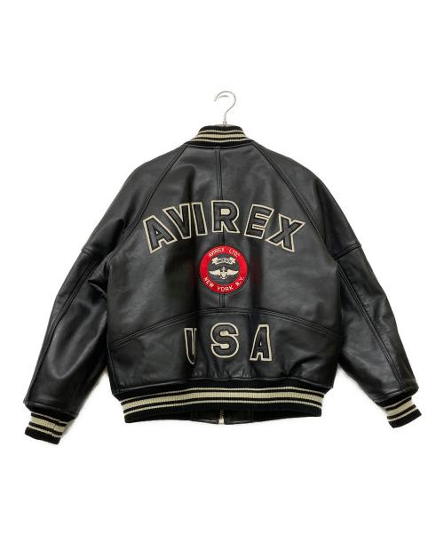 AVIREX（アヴィレックス）AVIREX (アヴィレックス) American Classics カウハイドレザージャケット ブラック サイズ:Mの古着・服飾アイテム