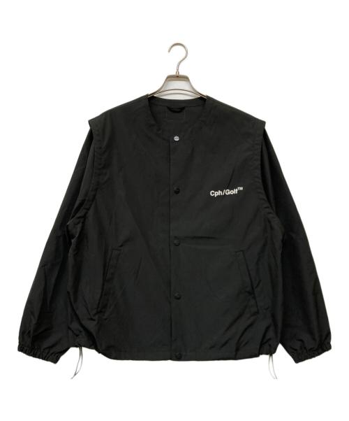 CAPTAINS HELM GOLF（キャプテンズヘルム ゴルフ）CAPTAINS HELM GOLF (キャプテンズヘルム ゴルフ) DETACHABLE VEST COACH JKT ブラック サイズ:Lの古着・服飾アイテム