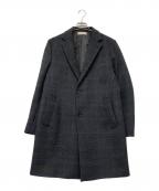 BEAUTY&YOUTHビューティーアンドユース）の古着「チェック 120S メルトン チェスターコート」｜ブラック