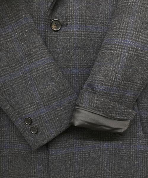 BEAUTY&YOUTH（ビューティーアンドユース）BEAUTY&YOUTH (ビューティーアンドユース) チェック 120S メルトン チェスターコート ブラック サイズ:XLの古着・服飾アイテム