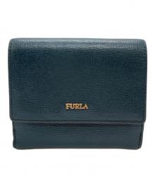FURLA（フルラ）の古着「フラップコンパクトウォレット」｜ネイビー