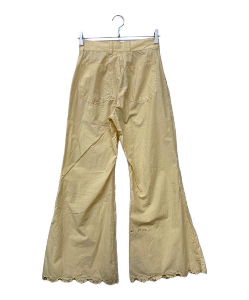 masu（エムエーエスユー）masu (エムエーエスユー) 22SS SCALLOP FLARE PANTS(22エスエス・スカラップ・フレア・パンツ) イエロー サイズ:size42の古着・服飾アイテム