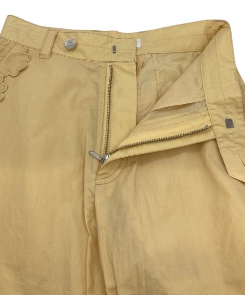 masu（エムエーエスユー）masu (エムエーエスユー) 22SS SCALLOP FLARE PANTS(22エスエス・スカラップ・フレア・パンツ) イエロー サイズ:size42の古着・服飾アイテム